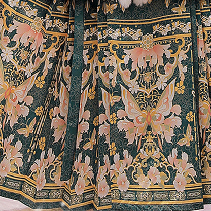 Ming Dynasty Dress Women's Mamian Skirt Songdie 颂蝶 Thicken Chinese Style Lunar New Year Clothes Winter