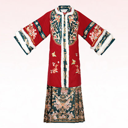 Ming Dynasty Dress Women's Mamian Skirt Songdie 颂蝶 Thicken Chinese Style Lunar New Year Clothes Winter