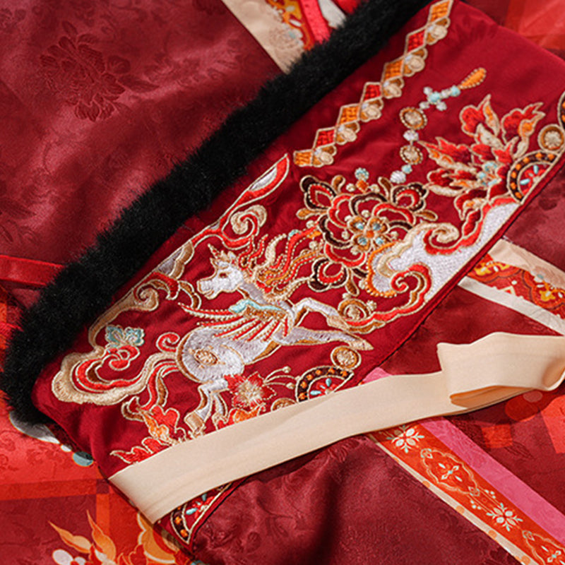 Tang Dynasty Dress Women's Robe Chisui 驰岁 Chinese Style Velvet Lunar New Year Clothing Winter