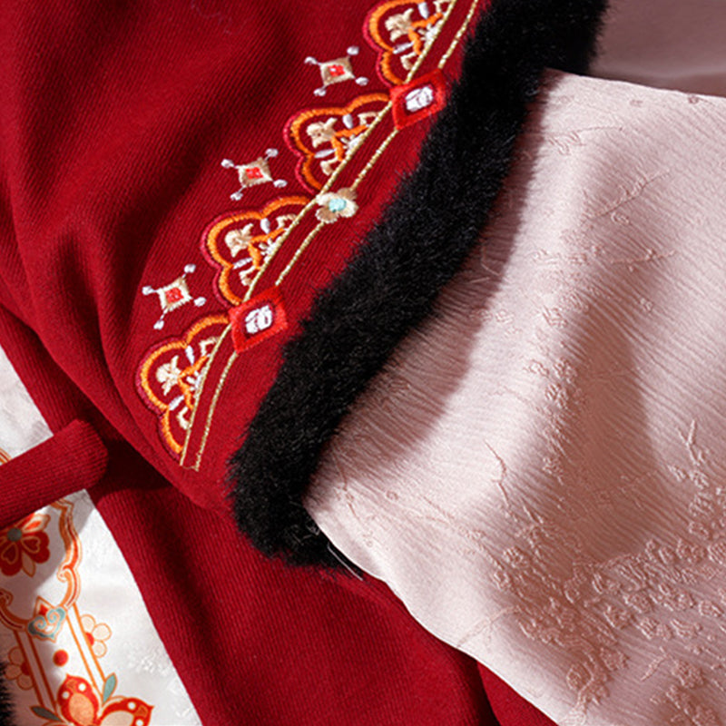 Tang Dynasty Dress Women's Robe Chisui 驰岁 Chinese Style Velvet Lunar New Year Clothing Winter