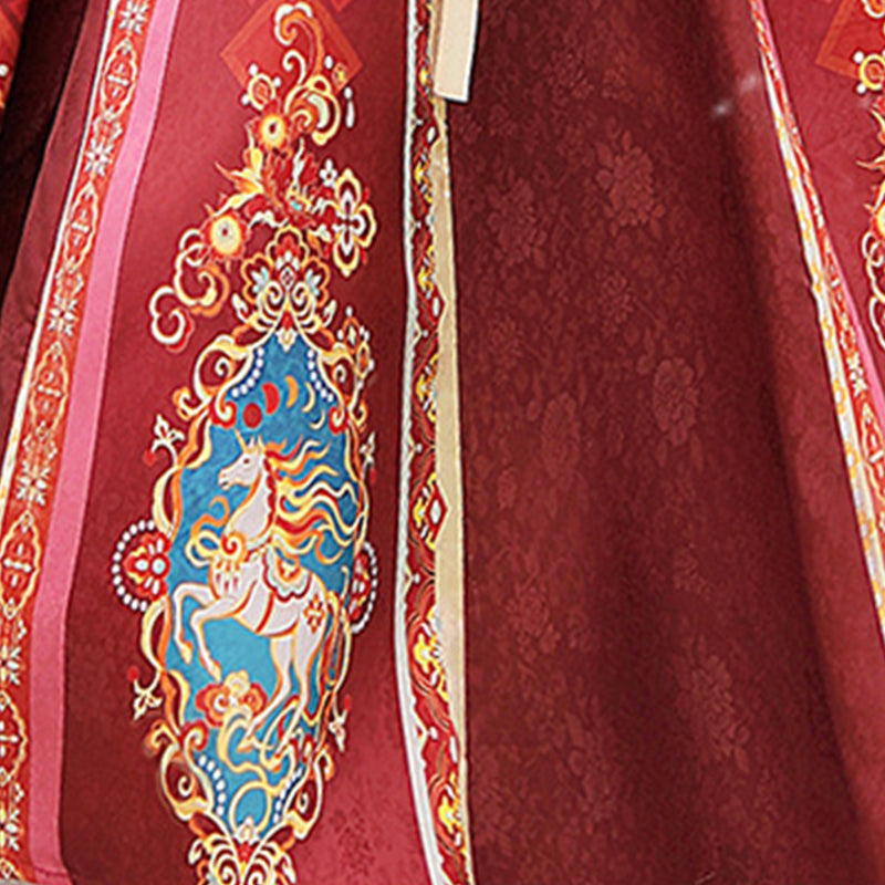 Tang Dynasty Dress Women's Robe Chisui 驰岁 Chinese Style Velvet Lunar New Year Clothing Winter