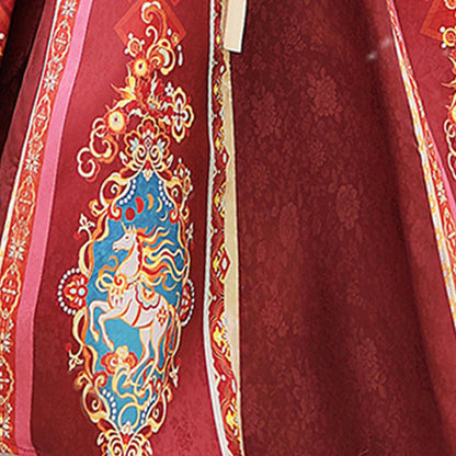 Tang Dynasty Dress Women's Robe Chisui 驰岁 Chinese Style Velvet Lunar New Year Clothing Winter