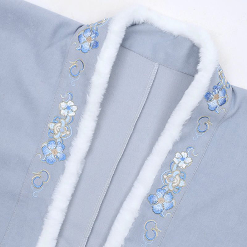 Tang Dynasty Dress Women's Robe Bingtang 冰糖 Chinese Ancient Traditional Style Velvet Clothing Winter