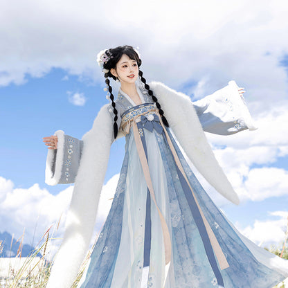 Tang Dynasty Dress Women's Robe Bingtang 冰糖 Chinese Ancient Traditional Style Velvet Clothing Winter