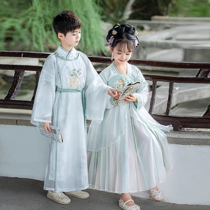Children's Traditional Scholar  Suit Zhuting 竹亭 Hanfu Spring Summer Autumn