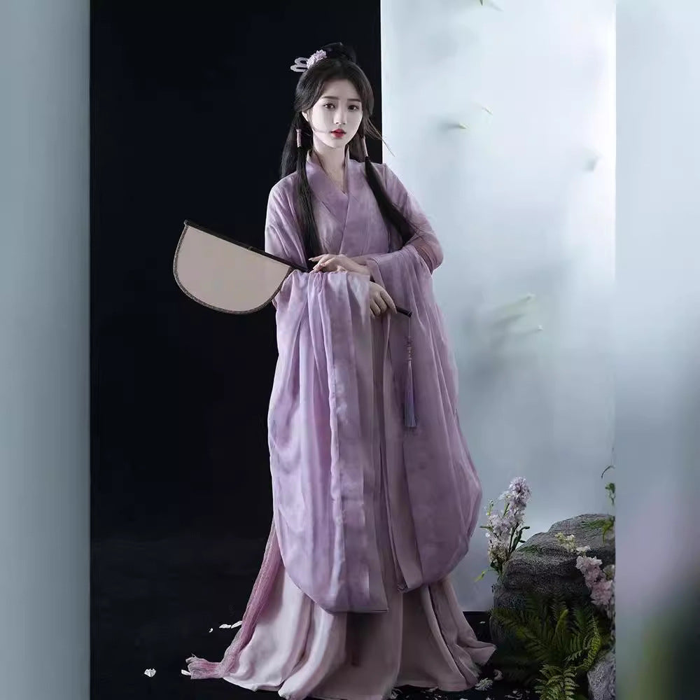 Weijin Dynasty Women's Dress Warring States Banxia 半夏 Traditional Chinese Hanfu Clothing Spring Summer Autumn