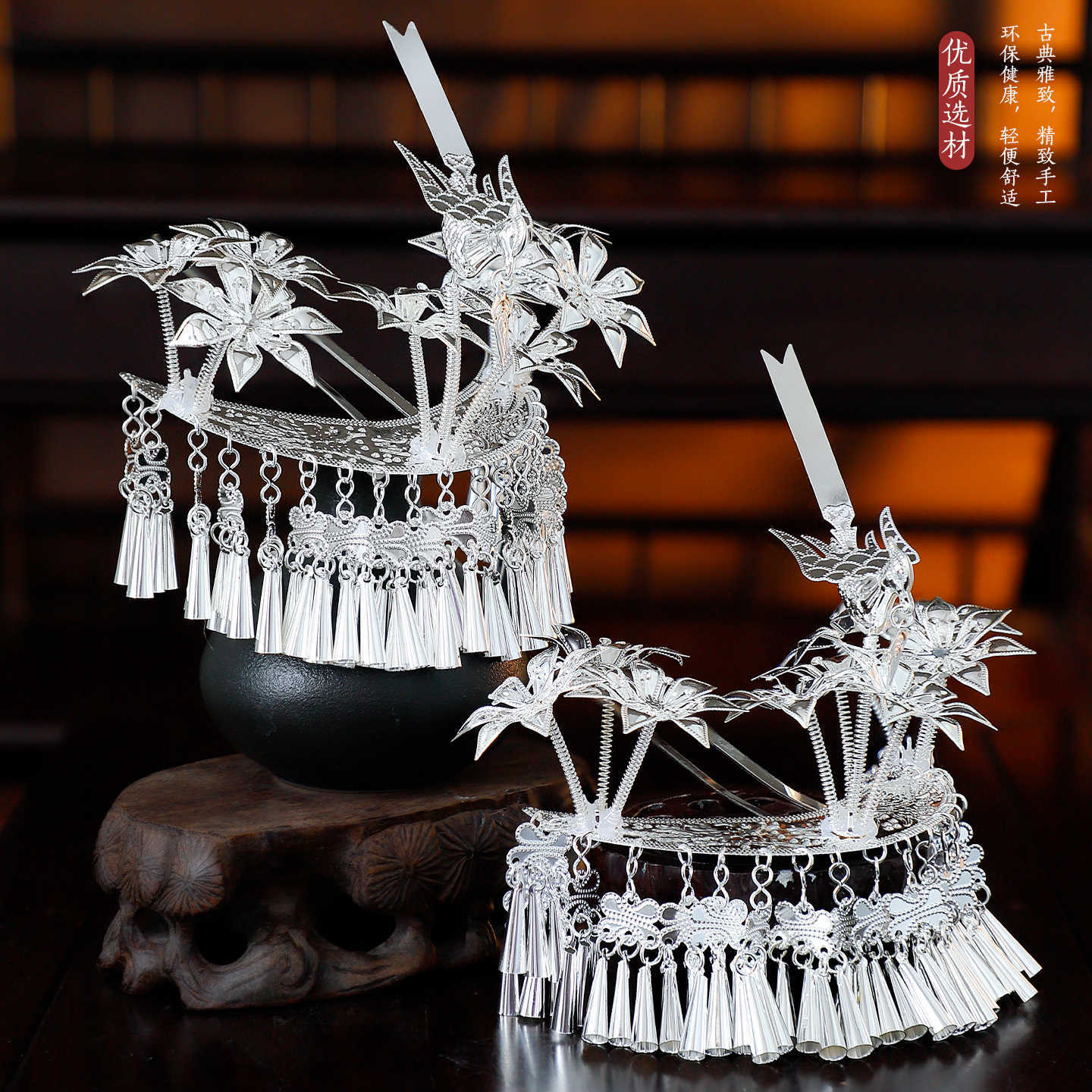 Miao Ornaments Nuomu 诺牧 Traditional Chinese Hair jewelry Hanfu Historical Headgear