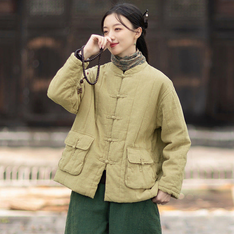 Linen Coat Fengxi "风息" Han Element Clothing Women's Modern Hanfu Winter Autumn