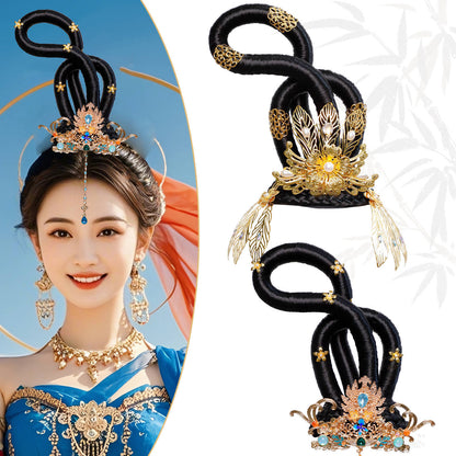 Traditional Chinese Hairstyle Wig Xiyu 西域 Hanfu Historical Royal Hairpieces