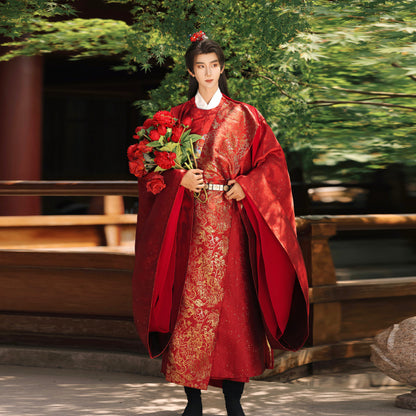 Women's Chinese Wedding Gown Clothes Linfengxi 麟凤栖 Men's Customs Traditional Male Hanfu Dress