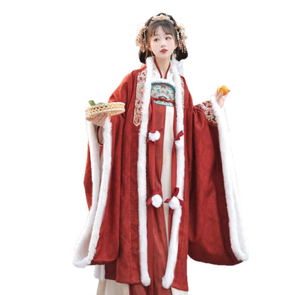 TANG Dynasty Clothing Tianxin 甜心 Ruqun Women's Chinese Traditional Thicken Velvet Hanfu Autumn Winter