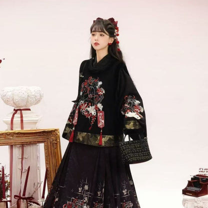 New Chinese Style Clothing Matahuazhi "马踏花枝" Women's Modern Velvet Hanfu Winter