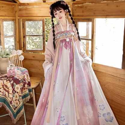 Tang Dynasty Dress Women's Robe Bingtang 冰糖 Chinese Ancient Traditional Style Velvet Clothing Winter