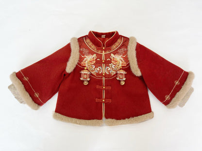 Children's Traditional boy's Clothing Duofu 多福 Chinese Kid's Lunar New Year Velvet Hanfu Suit
