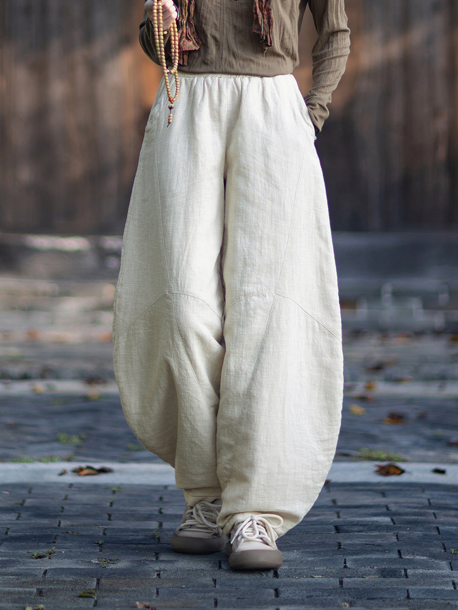 Linen Pants Anran "安然" Han Element Clothing Women's Modern Hanfu Spring Autumn
