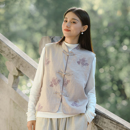 Thickened Vest Han Element Clothing Women's Pink Memory 粉色回忆 Modern Hanfu Autumn Winter