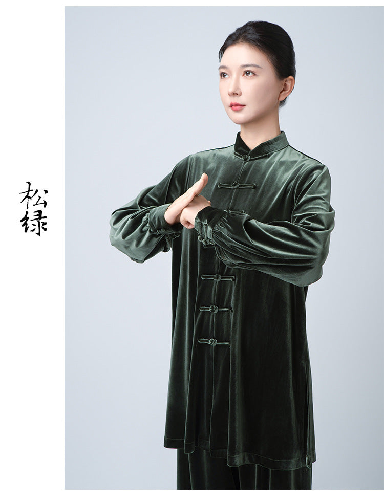 Thickened Tai Chi Quan Velvet Penglai 蓬莱 Clothing  Gender Neutral Chinese Kungfu Traditional Hanfu Autumn Winter
