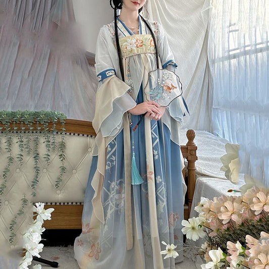 TANG Dynasty Dress Fuqu 芙蕖 Women's Chest High Ruqun  Spring Summer Autumn