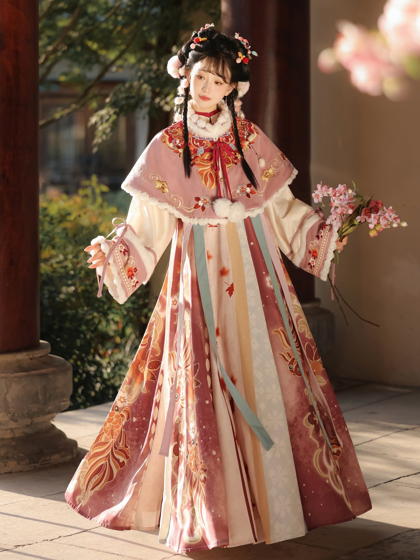 TANG Dynasty Clothing Jinsuihuan 锦岁欢 Ruqun Women's Chinese Traditional Thicken Velvet Hanfu Autumn Winter