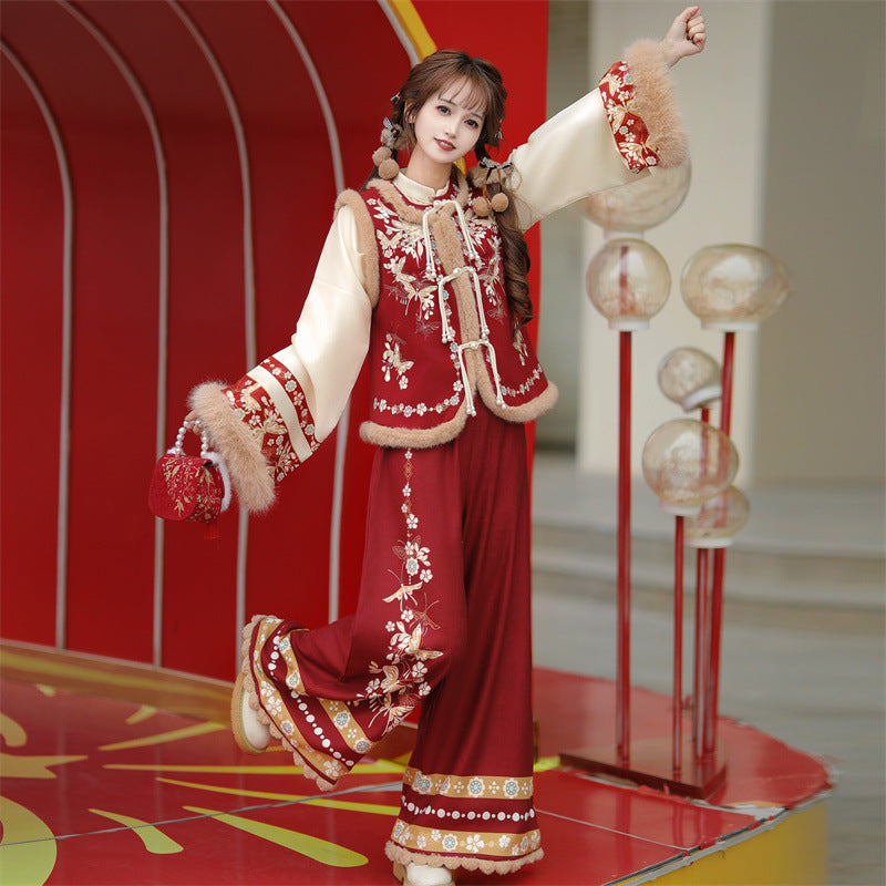 New Chinese Style Clothing Chunxin Xuerongdie "雪绒蝶" Women's Modern  Hanfu Winter Autumn