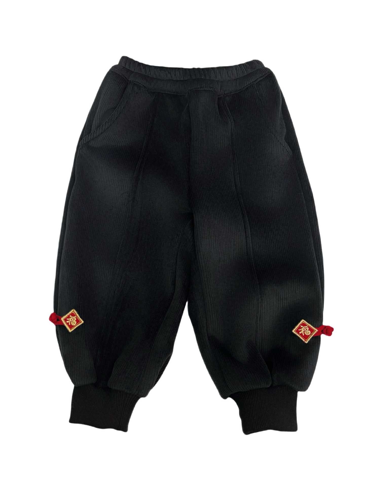 Children's Traditional boy's Clothing Duofu 多福 Chinese Kid's Lunar New Year Velvet Hanfu Suit