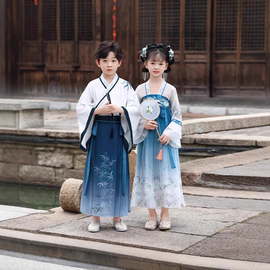 Children's Mozhu 墨竹 Hanfu Clothing Suit Spring Summer Autumn