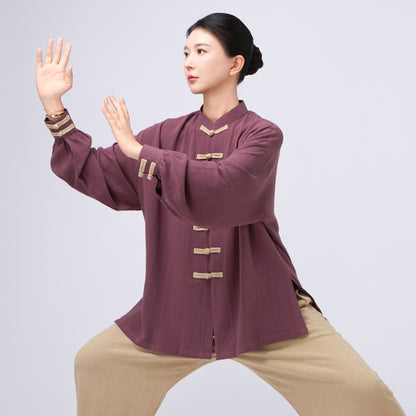 Thickened Tai Chi Quan Clothing Sanyuan 三元 Gender Neutral Chinese Kungfu Traditional Linen Hanfu Autumn Winter