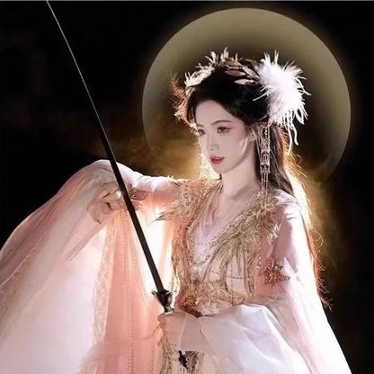 XIAN 仙 Chinese Clothing Jinfennichang 金粉霓裳 Women's  Traditional Thicken Velvet Hanfu Autumn Winter