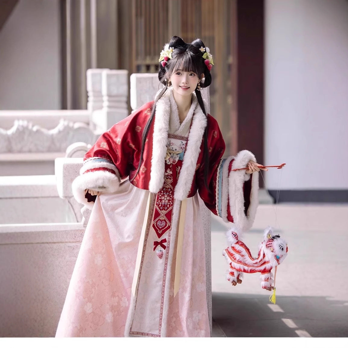 TANG Dynasty Clothing Famensi 法门寺 Ruqun Women's Chinese Traditional Thicken Velvet Hanfu Autumn Winter