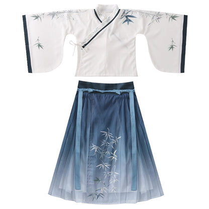 Children's Mozhu 墨竹 Hanfu Suit Spring Summer Autumn