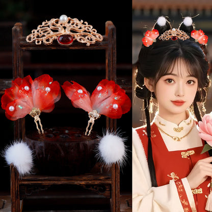 Traditional Chinese Hair jewelry Haitang 海棠 Hanfu Historical Headgear