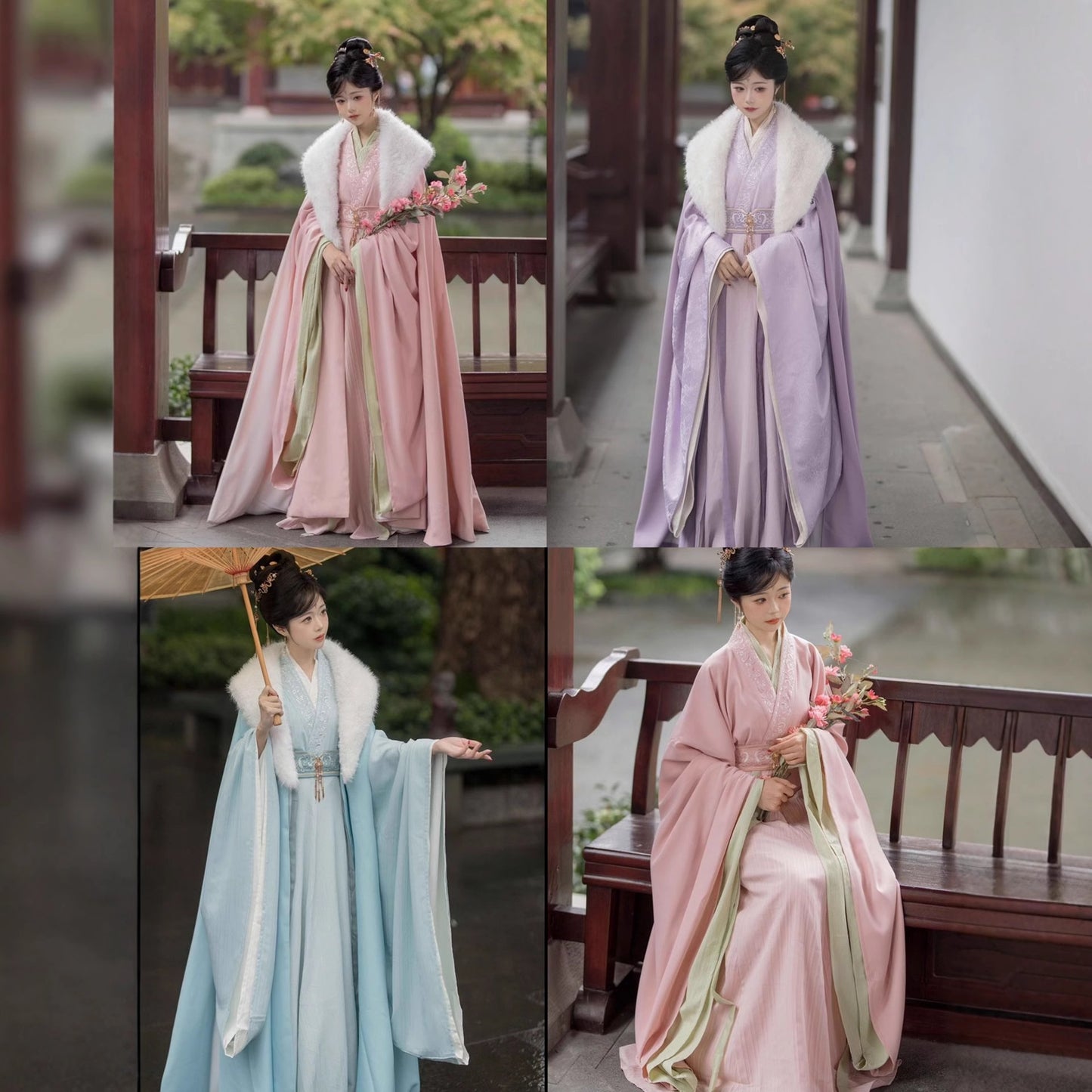 WEIJIN Dynasty Clothing Wangji 王姬 Women's Chinese Traditional Thicken Velvet Hanfu Autumn Winter