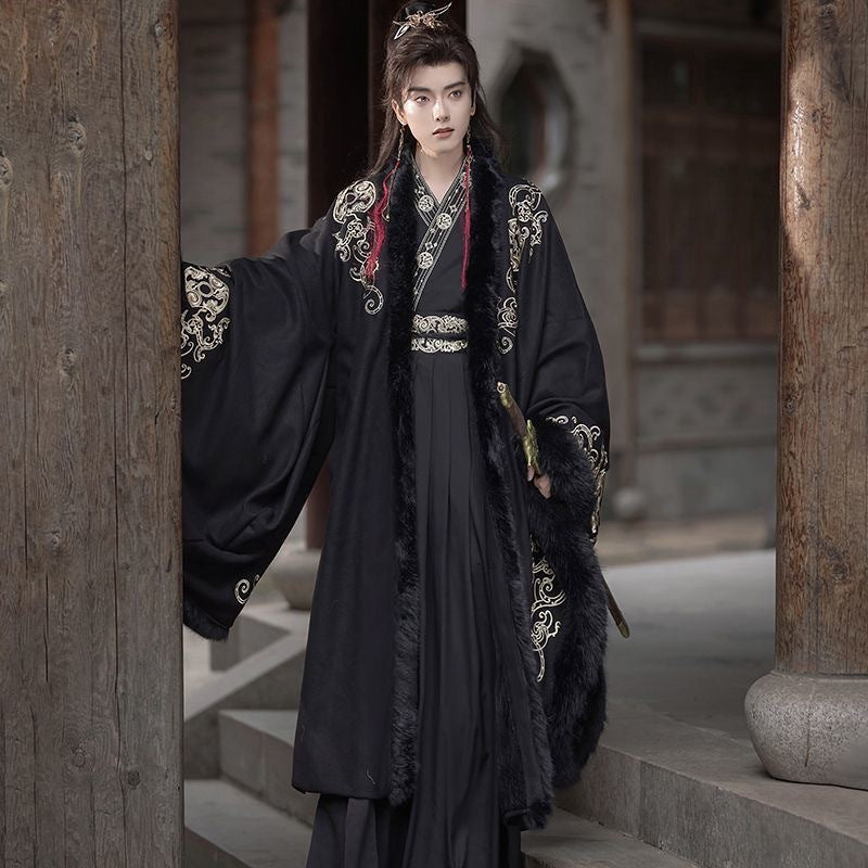 XIA 侠 Chinese Clothing Male Yunxi 云栖 Men's  Traditional Thicken Velvet Hanfu Autumn Winter