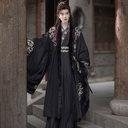 XIA 侠 Chinese Clothing Male Yunxi 云栖 Men's  Traditional Thicken Velvet Hanfu Autumn Winter