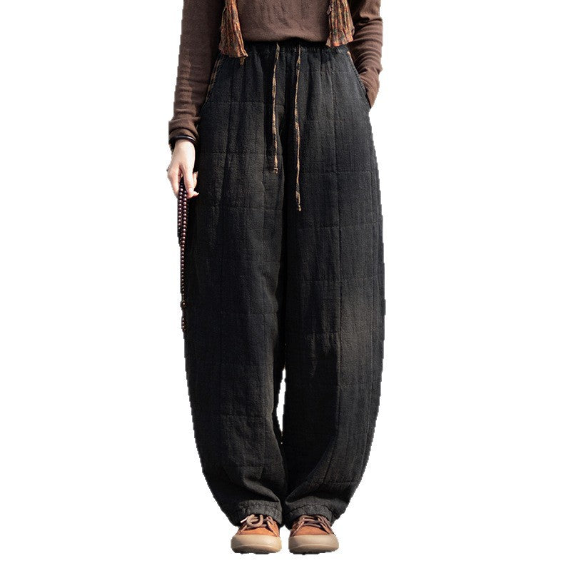 Ticken Linen Pants Guyin "谷音" Han Element Clothing Women's Modern Hanfu Winter Autumn