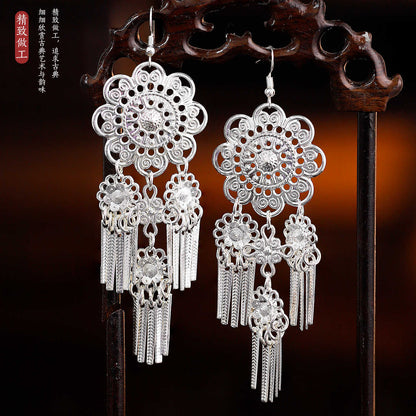 Miao Traditional Chinese Earrings Diebian 蝶变 Hanfu Nationality Accessories