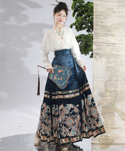 Ming Dynasty Dress Women's Mamian Skirt Fengxi 凤溪 Hanfu Clothing Spring Summer Autumn