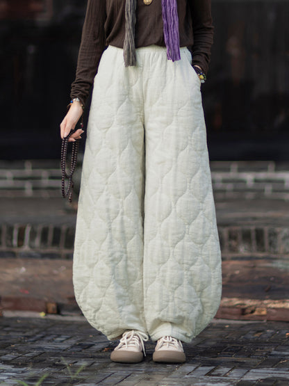 Ticken Linen Pants Duwang "渡忘" Han Element Clothing Women's Modern Hanfu Winter Autumn