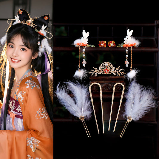 Traditional Chinese Hair jewelry Gongtu 宫兔 Hanfu Historical Headgear