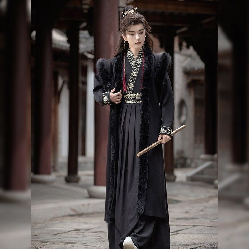 XIA 侠 Chinese Clothing Male Yunxi 云栖 Men's  Traditional Thicken Velvet Hanfu Autumn Winter