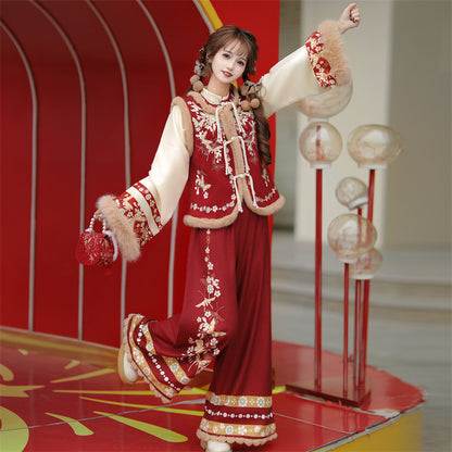 New Chinese Style Clothing Chunxin Xuerongdie "雪绒蝶" Women's Modern  Hanfu Winter Autumn