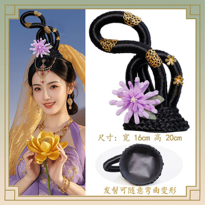 Traditional Chinese Hairstyle Wig Xiyu 西域 Hanfu Historical Royal Hairpieces