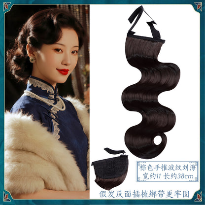 Traditional Chinese Qipao Hairstyle Wig Yeshanghai 夜上海 Hanfu Historical Hairpieces