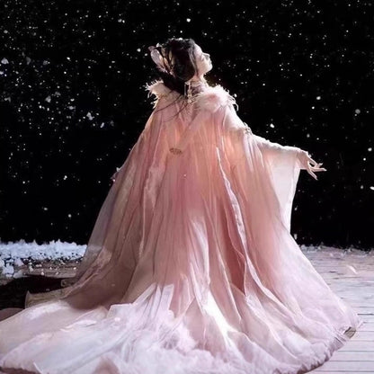 XIAN 仙 Chinese Clothing Jinfennichang 金粉霓裳 Women's  Traditional Thicken Velvet Hanfu Autumn Winter