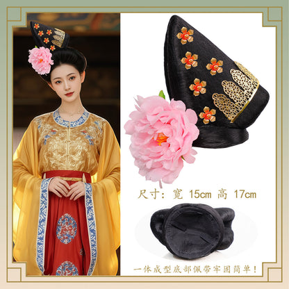 Traditional Chinese Hairstyle Wig Guifei 贵妃 Hanfu Historical Royal Hairpieces
