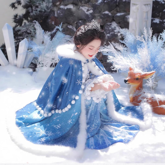 Tang Dynasty Girl Velvet Ruqun Bingmeng 冰梦 Children's Chinese Traditional Clothing Hanfu Suit