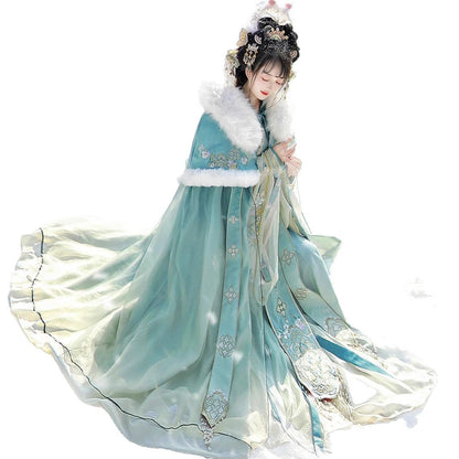 WEIJIN Dynasty Clothing Xueyushennv 雪域神女 Women's Chinese Traditional Thicken Velvet Hanfu Autumn Winter