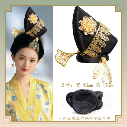 Traditional Chinese Hairstyle Wig Guifei 贵妃 Hanfu Historical Royal Hairpieces