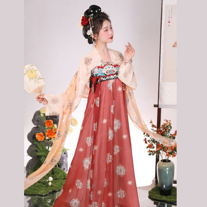 TANG Dynasty Dress Nichang 霓裳 Women's Chest High Ruqun  Hanfu Clothing Spring Summer Autumn