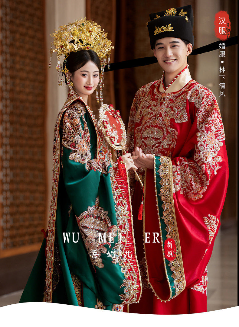 Song Dynasty Women's Chinese Wedding Gown Clothes Linxiaqingfeng 林下清风 Men's Customs Traditional Male Hanfu Dress